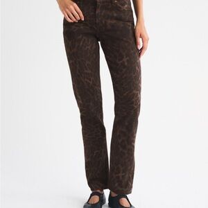 NWOT Abercrombie & Fitch Animal Print Straight Leg Pants - Brown